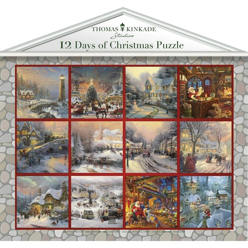Thomas Kinkade 12 giorni per Natale conto alla rovescia 12 in 1 puzzle multipack - Foto 4 di 5