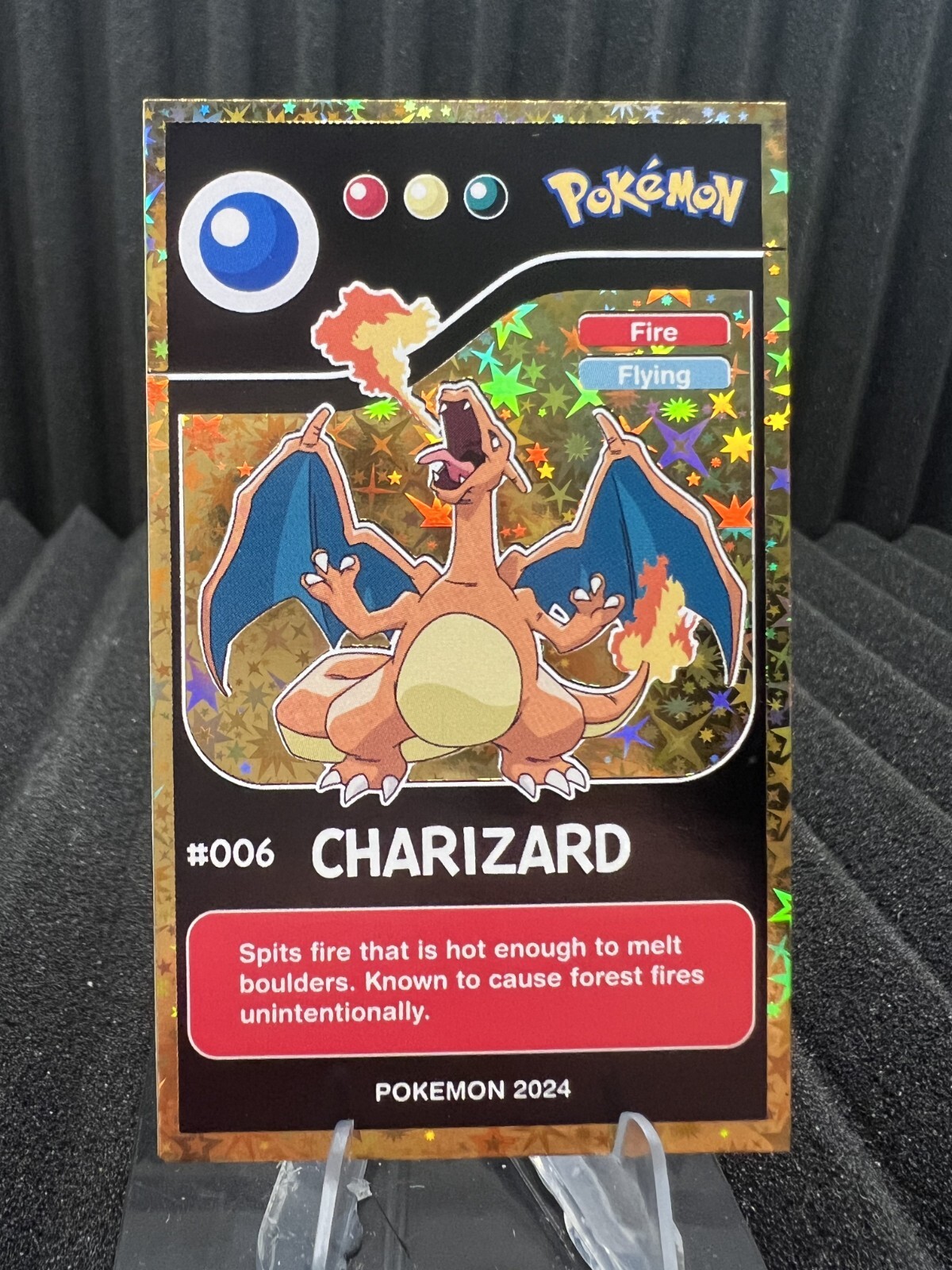 Charizard #6 - Gold Holo - Pokedex Black Kanto 2024 - Pokemon Card