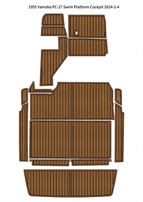 1995 Yamaha PC-27 Swim Platform Cockpit Boat EVA Foam Teak Decking Flooring Pad-