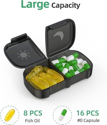 Weekly Pill Box Organizer 7 Day Medicine Storage Case 2 Times a Day Daily AM PM