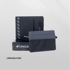 Slim Mens Wallet Bifold Credit Card Holder (MENS BLACK WALLET) Uncle Jack Brand