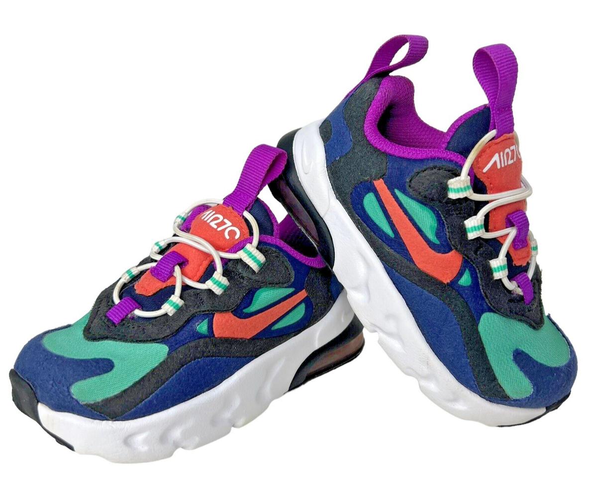 Nike Air Max 270 RT Toddler Shoes CW7007-400 Blue Green Purple