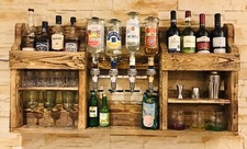 Paletten Weinregal,XXL Rustikale Wandbar 3in1...