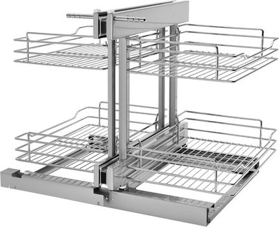 Rev-A-Shelf Chrome 2-Tier Optimizer-18'' Blind Corner Cabinet Openings,5PSP-18-CR