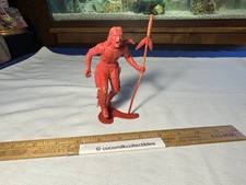 Vintage 1964 Louis Marx Toy Co Plastic Playset 6 " Native American Indian Red