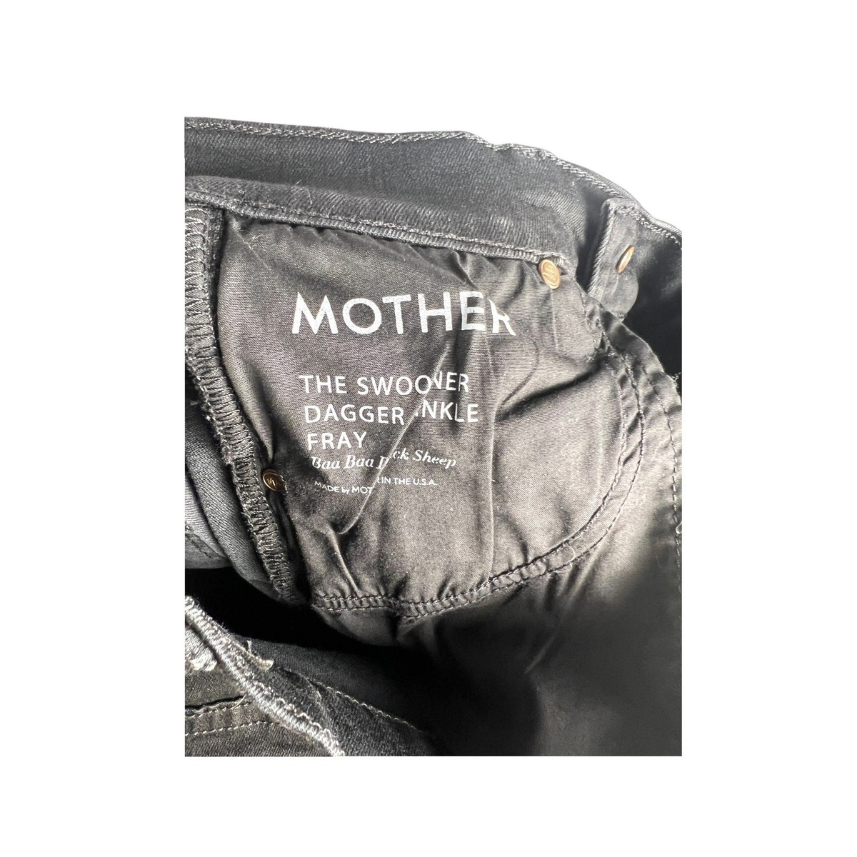Mother Swooner Lace Dagger Ankle Fray Baa Baa Black Sheep Jeans 25 View 4