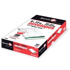 Quality Park Tyvek 9" x 12" Envelopes, Self-Adhesive, First Class, White, Box