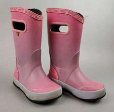 Bogs Boots Youth Girls Size 9 Pink Ombre Waterproof Rubber Rain Pull On