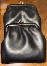 70's Vintage Cigarette Case Folding Coin Money Purse Zip Pouch Vinyl See Inside