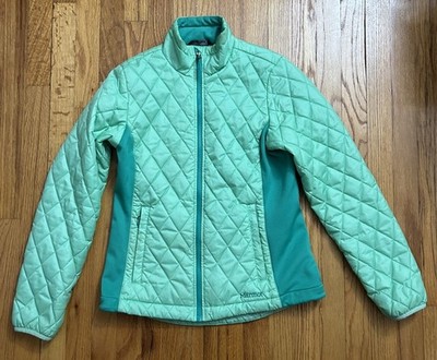 Marmot Kitzbuhel Insulated Quilted Coat Jacket Women s Medium Mint Green 