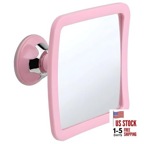  Fogless Shower Mirror for Skincare and Grooming, Anti Fog Shatterproof Pink