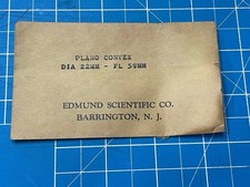 Edmund Scientific Plano Convex Lens Dia 22MM-FL 59MM