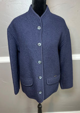 Geiger Tyrol Boiled Wool Blazer Women's Size 38 Navy Blue Made in Austria
