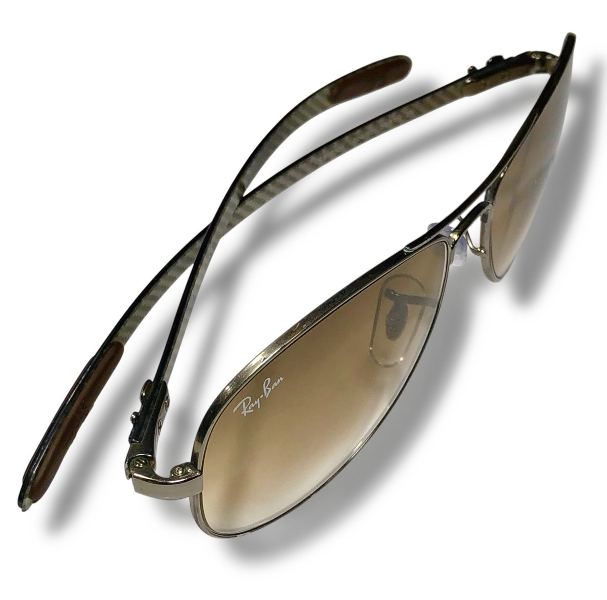 現行品✨Ray Ban AVIATOR GRADIENT sunglasses Ray Ban RB8301 Carbon Fiber Gunmetal Brown Gradient