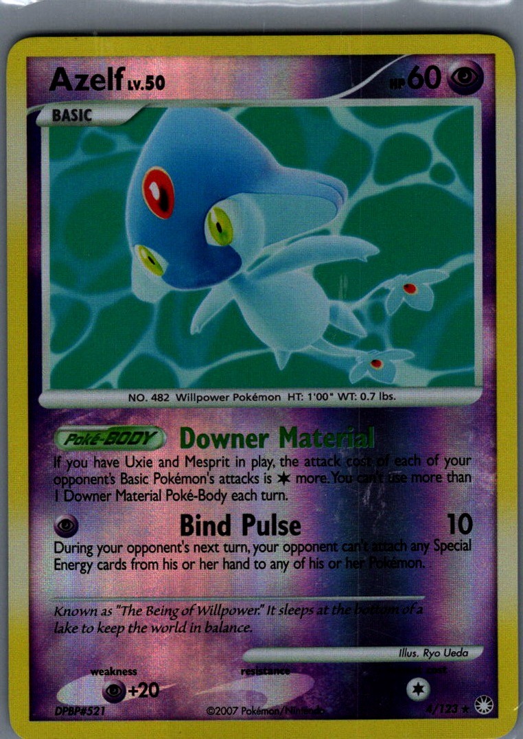 Azelf Reverse Holo Holo Rare Mysterious Treasures 4/123 NM