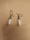 Designer Ann King Sterling Silver & White Agate Drop Earrings — photo 4
