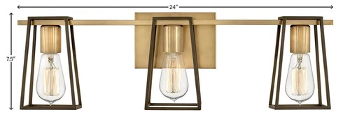 Hinkley Filmore 24" Wide Heritage Brass 3-Light Bath Light - Picture 6 of 7