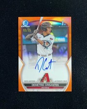 2023 Topps Bowman Chrome Auto Demetrio Crisantes 1st #CPA-DCS Orange 3/25 GD81