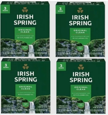 12 Riegel Irish Spring Deodorant Bar Soap 3,75oz / 106,3g Original Irish Spring 