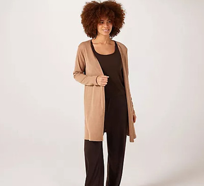 Kim & Co Gr. XS Strickjacke Göttlicher Strick Rand zu Rand Seitenschlitze Mocca Neu bxf