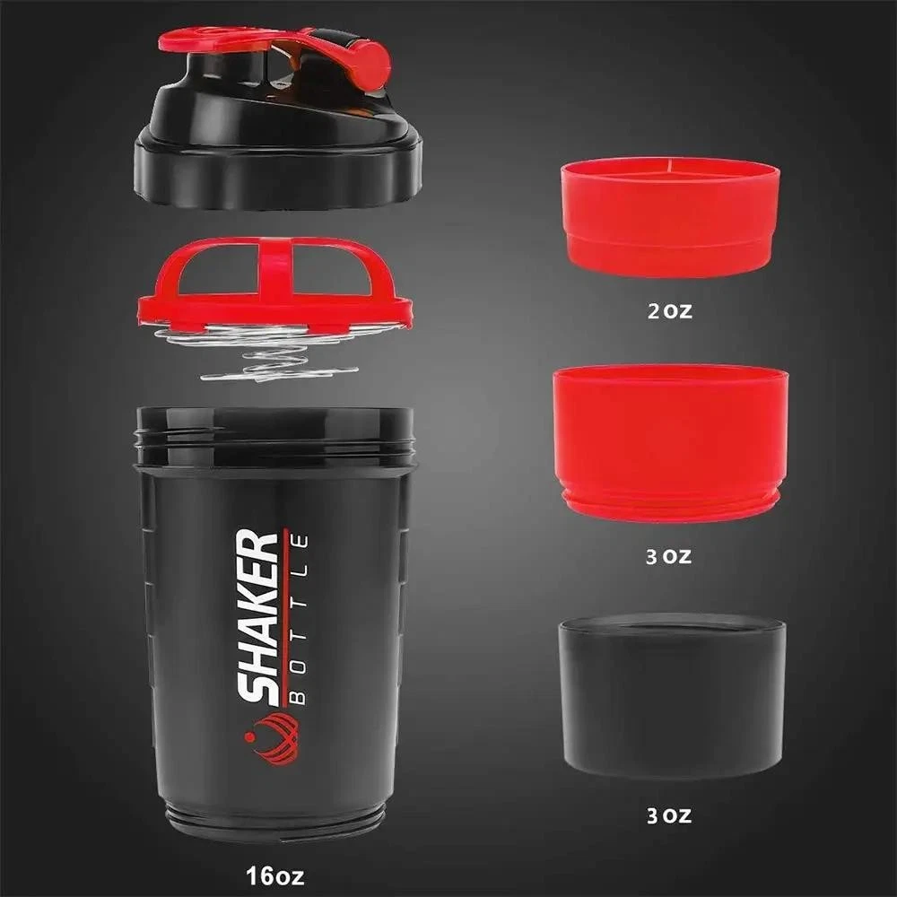 500ml Protein Shaker Bottle Layered Powder Storage Water Bottle Wire Ball
Opens in a new window or t