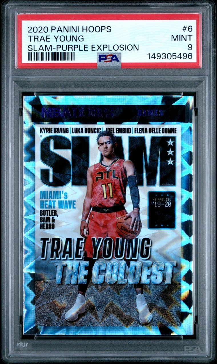 2020 PANINI HOOPS SLAM PURPLE EXPLOSION #6 TRAE YOUNG PSA 9