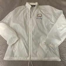 Traverse City Sailing Sailboat Vintage 80s Windbreaker Jacket White Zip Mens M