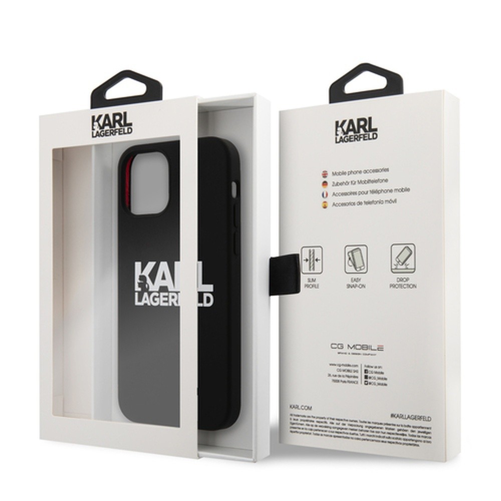 Coque luxe Karl pour iPhone 12 Pro en silicone premium noir