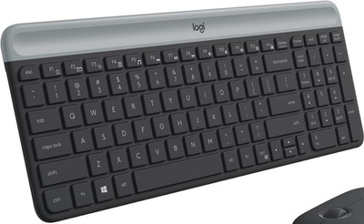Logitech MK470 Slim Wireless Keyboard Only Graphite 2.4 GHz USB Receiver QWERTY