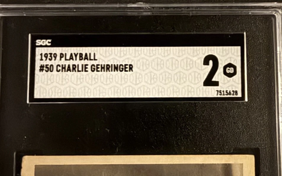 1939 Play Ball #50Charlie Gehringer Detroit Tigers HOF SGC 2 - Image 2 of 3