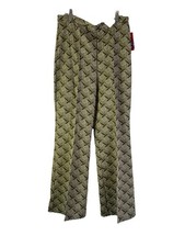 NOS Vintage 70s Womens 16 Large Geometric Knit Pull On Wide Leg Flare Pants