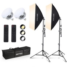 Skytex Softbox Lighting Kit 2Pack , 20x28in Soft Box 85W 2700-6400K E27 LED...
