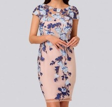 Adrianna Papell Embroidered Floral Sheath Dress Size 2 NWT $159 Wedding Party
