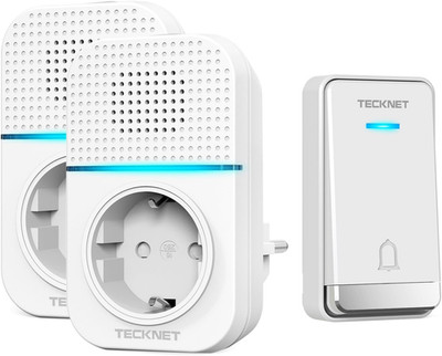 TECKNET Türklingel Batterielose, Steckdosen-Funkklingel Wasserdicht Drahtloses F