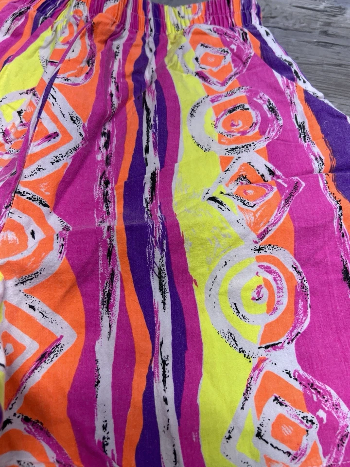 Pantalones Cortos Vintage Pinwheel Adulto Talla M Neón Multicolor Geométrico EE. UU. 90s Surf Skate Foto 3 de 4
