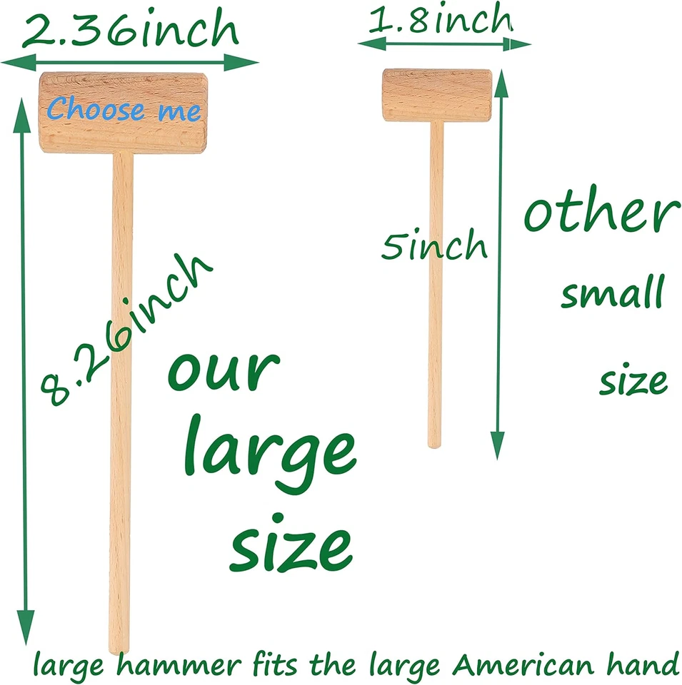 8.26" Wooden Crab Mallets Crab Hammers Lobster Seafood Crackers (16 Pieces) - Image 2 of 4