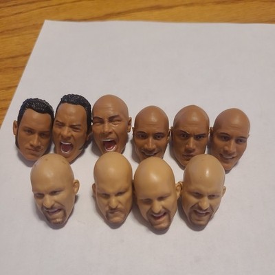 WWE Ultimate Edition The Rock Stone Cold Head Fodder Lot Scale Custom Fodder