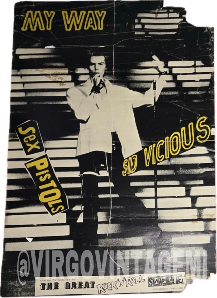 Póster promocional original de la película de concierto Sex Pistols/Sid Vicious: My Way (1978) Foto 2 de 4