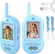 Kids Video Walkie Talkies 2 Pack，Rechargeable，Voice Changer & Video Chat