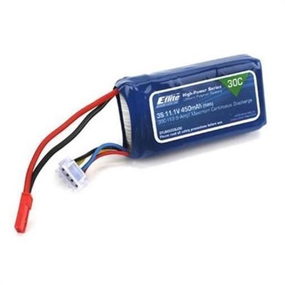 E-flite 450mAh 3S 11.1V 30C LiPo, 18AWG JST / EFLB4503SJ30