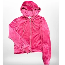 Magaschoni Pink Velour Hoodie & Pants Set Loungewear Casual Y2K Womens XS