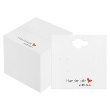 Card Display Earring, 100pcs Square Cardboard Style 2, White