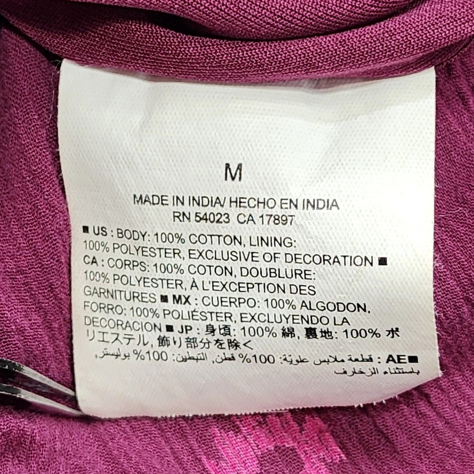 Old Navy Skirt Womens M Purple Plum & Get It Global Gauze Smocked Waist Pull On - Image 4 of 4