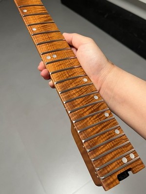 Headless Stainless steel 24fret roasted maple electric guitar neck  T contour