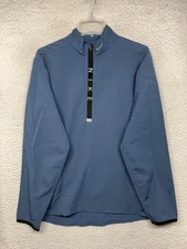 Nike Quarter Zip Pullover Mens Small Blue Running Training Long Sleeve Swoosh