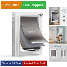 3-Flaps Pet Door for Interior and Exterior Doors, Durable Plastic Frame and T...