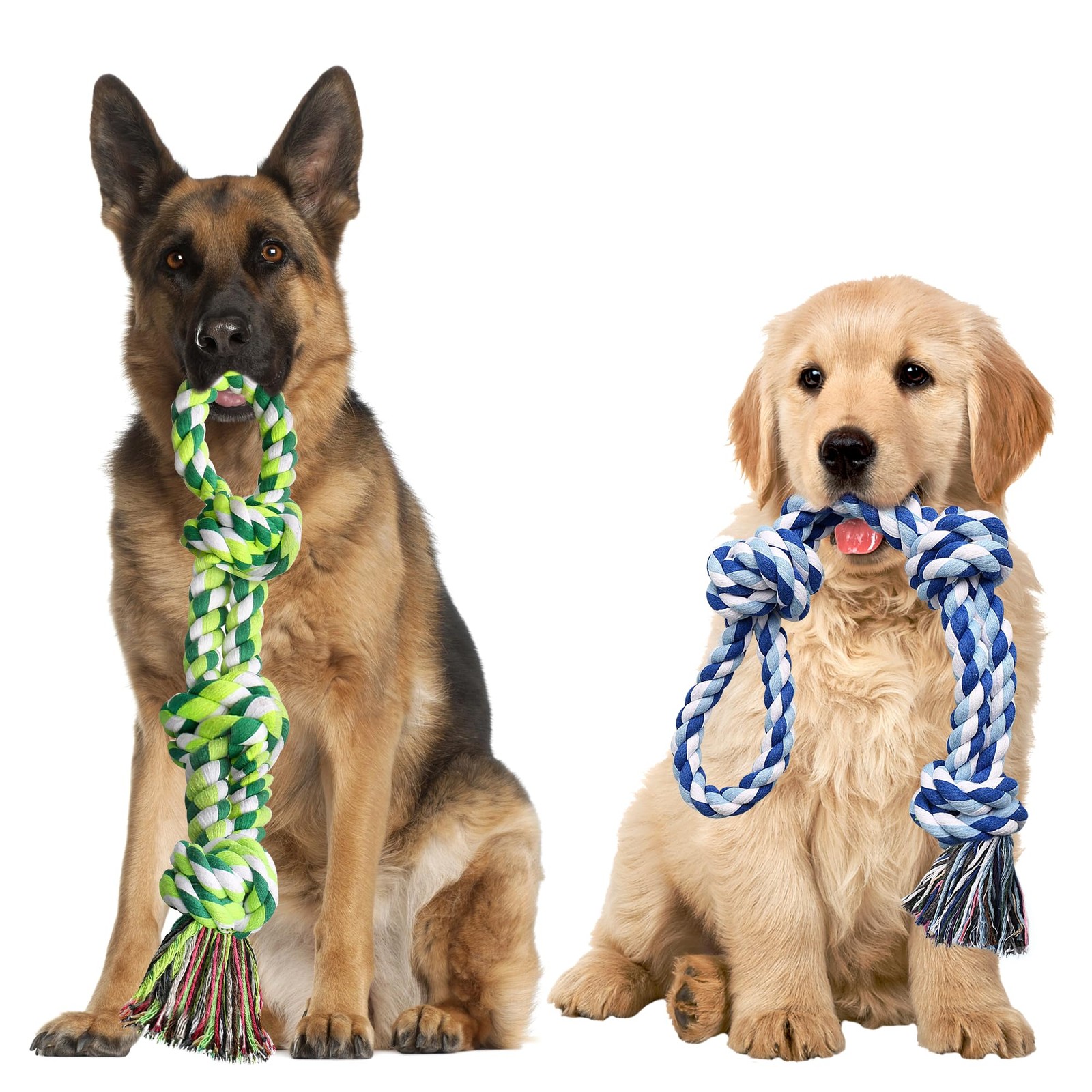 Corde pour chien indestructible 55 cm lot de 2 jouets anti-ennui pour grand chien