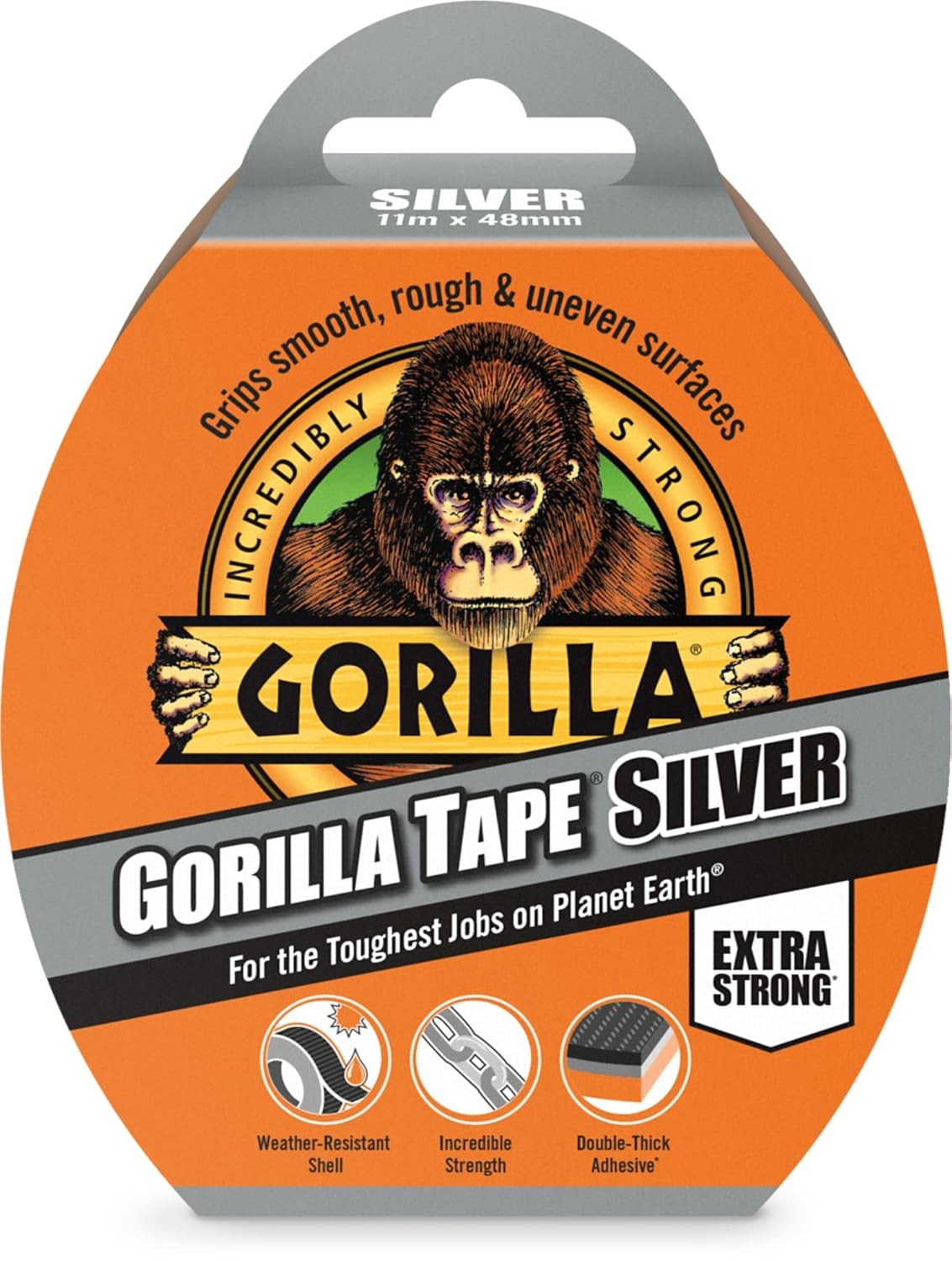 Gorilla 3044910 Tape Silver 48mm x 11m 6190₽
