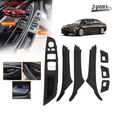 Door Inner Handle Pull Panel Trim Cover Set For BMW 520d 520i 530d