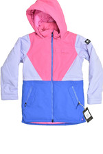 Burton Girls Khione Snowboard Jacket Size L Large Pink Blue Purple Hooded Ski Co
